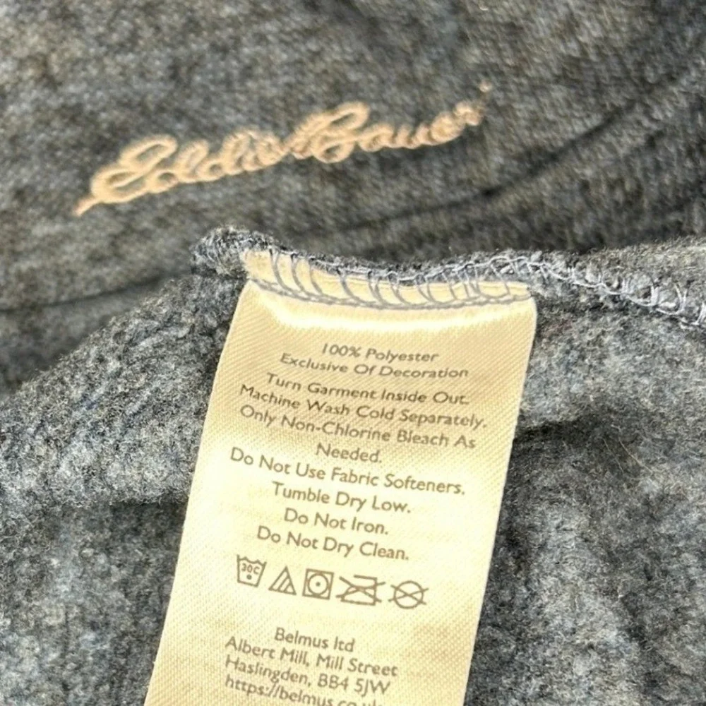 Eddie Bauer Snap Neck Pullover TXL Men Blue Heathered Fleece Lined Mock Neck